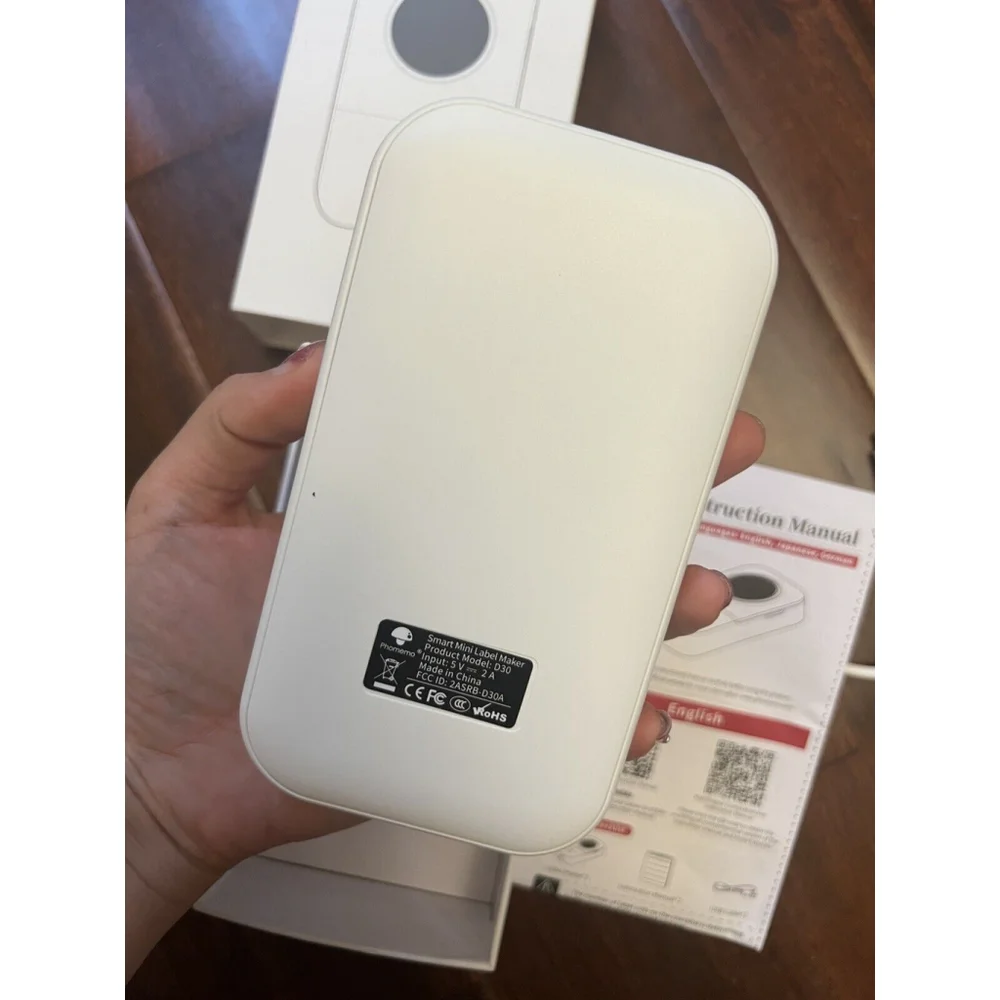 Label Maker Sticker Printer-D30 1 Press Print Thermal No Print Lable Used White